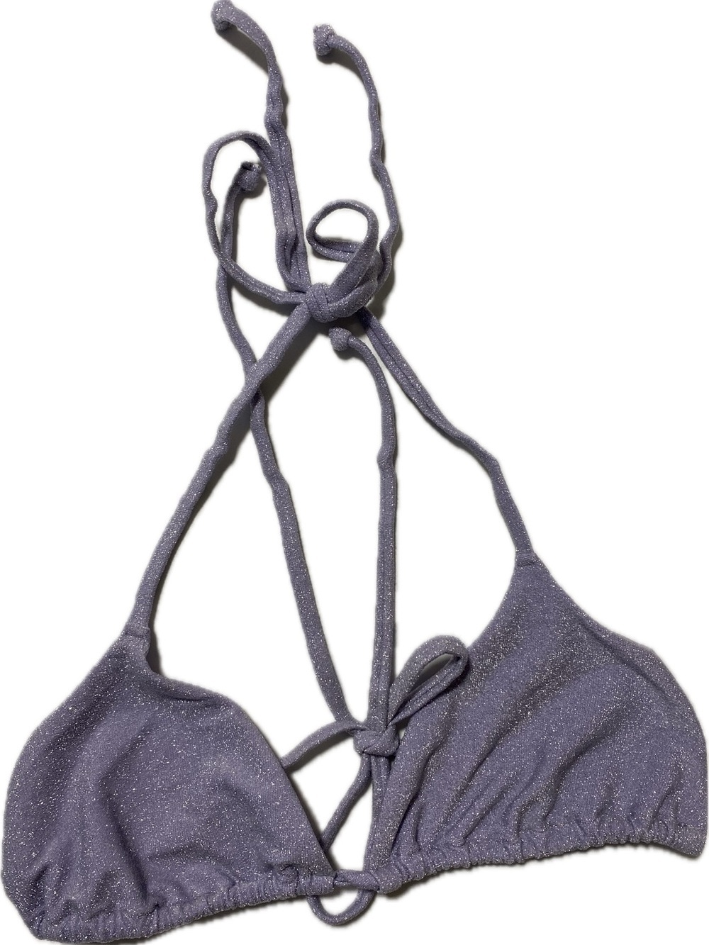 H&M Sparkle Lavender Triangle Bikini Top